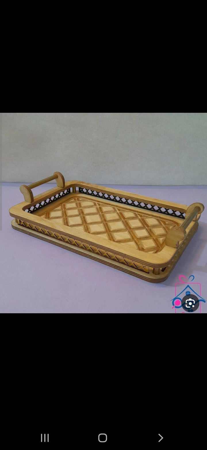 سینی هیوا.دسته دار .چوبی